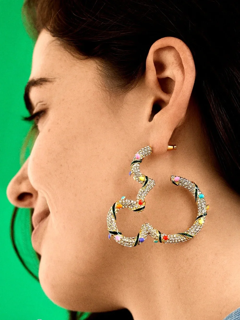 BaubleBar x Disney Mickey Christmas Lights Outline Earrings New